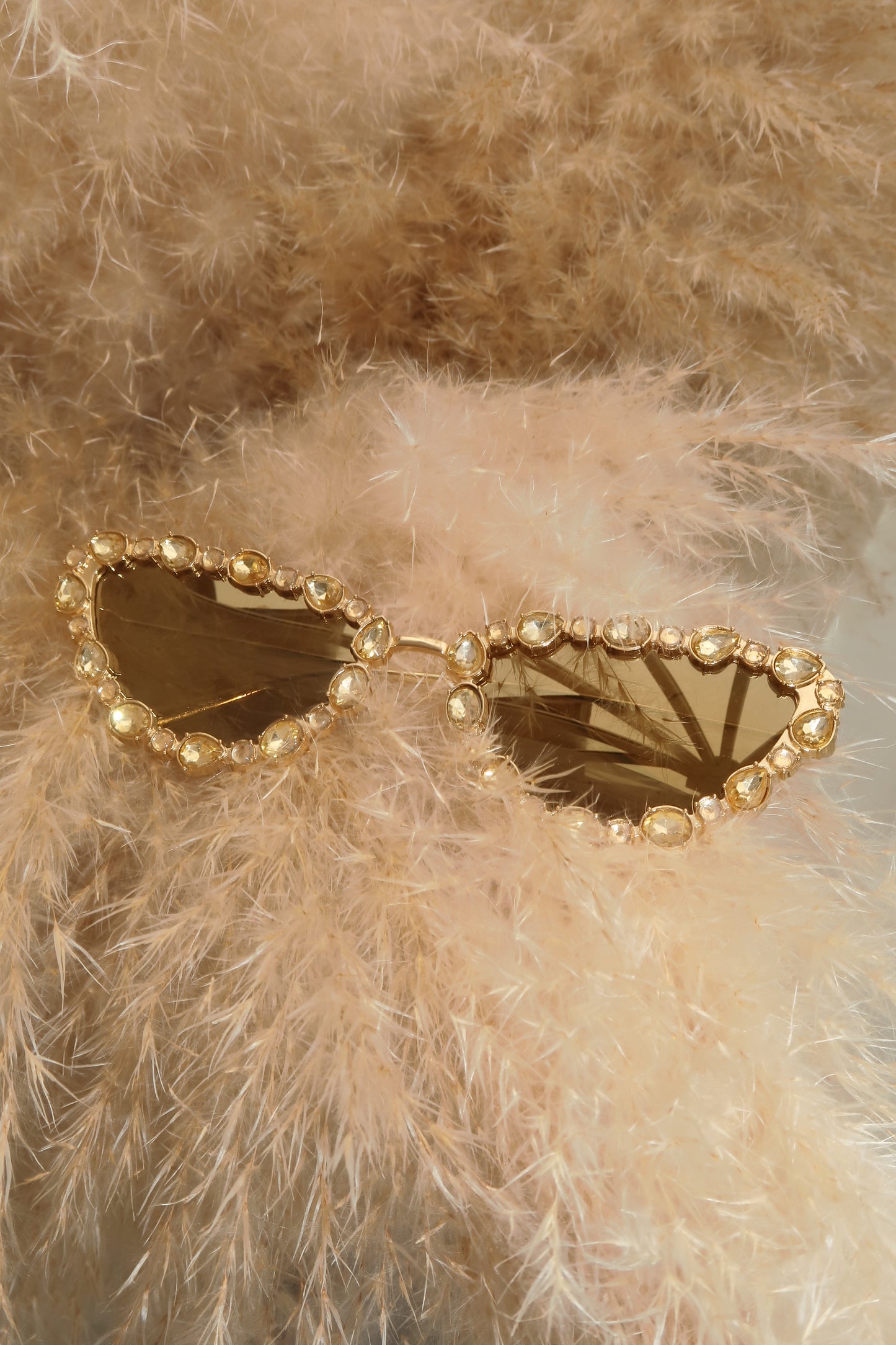 “Star Girl” Rhinestone Sunglasses in Gold