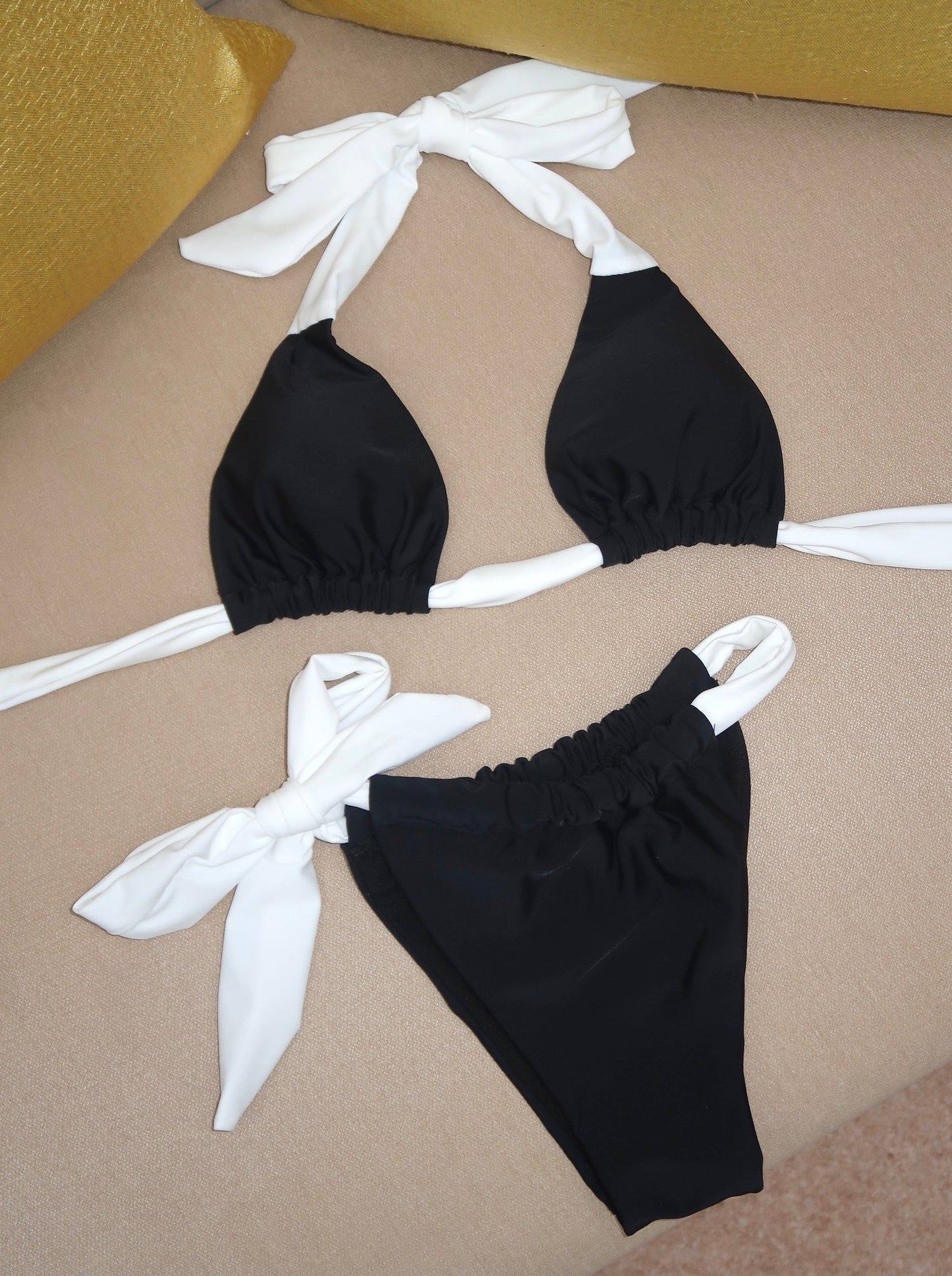 “Bora Bora” Contrast Tie Bikini