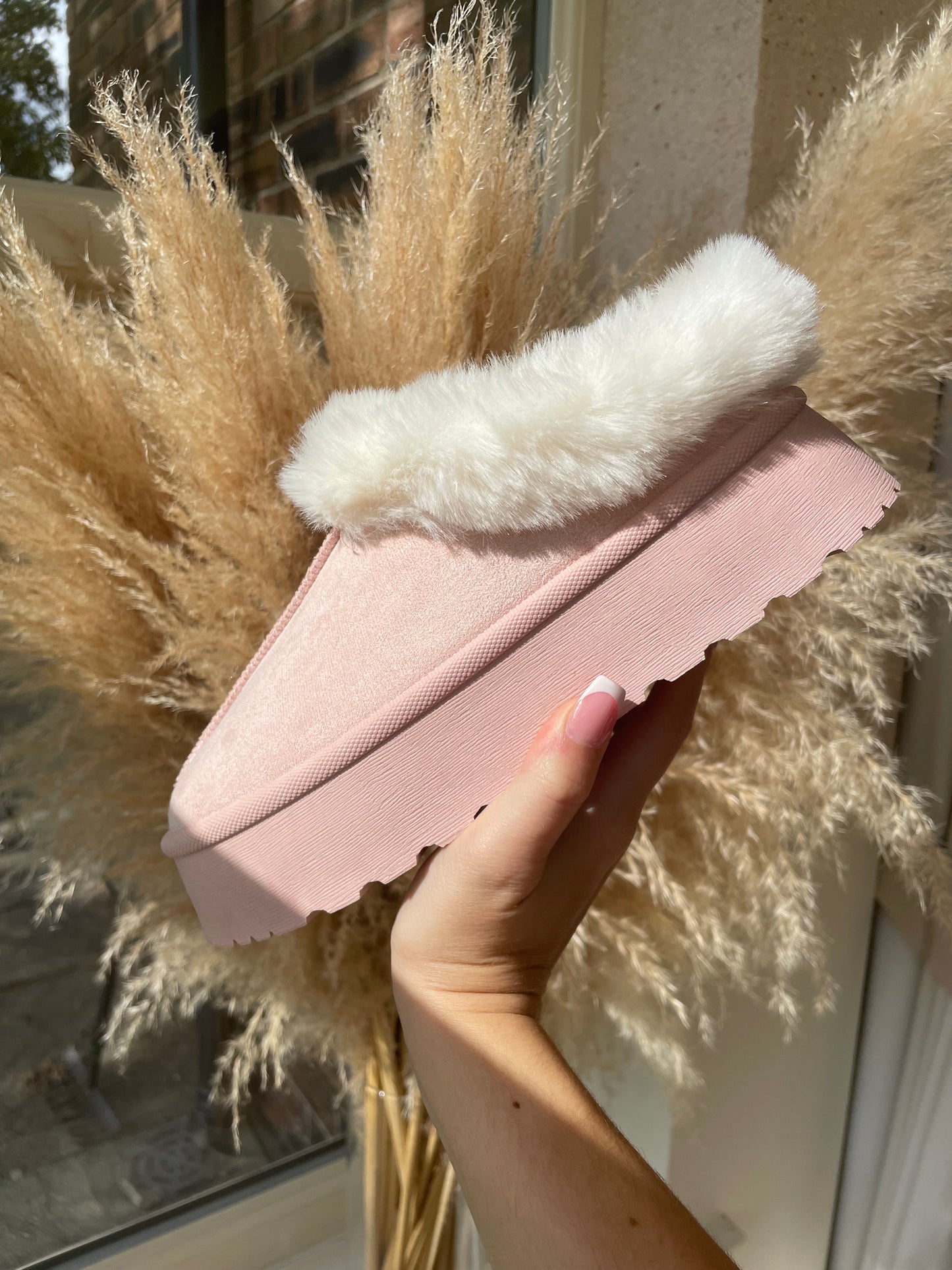 “Cosy Up” Fur Platform Slippers