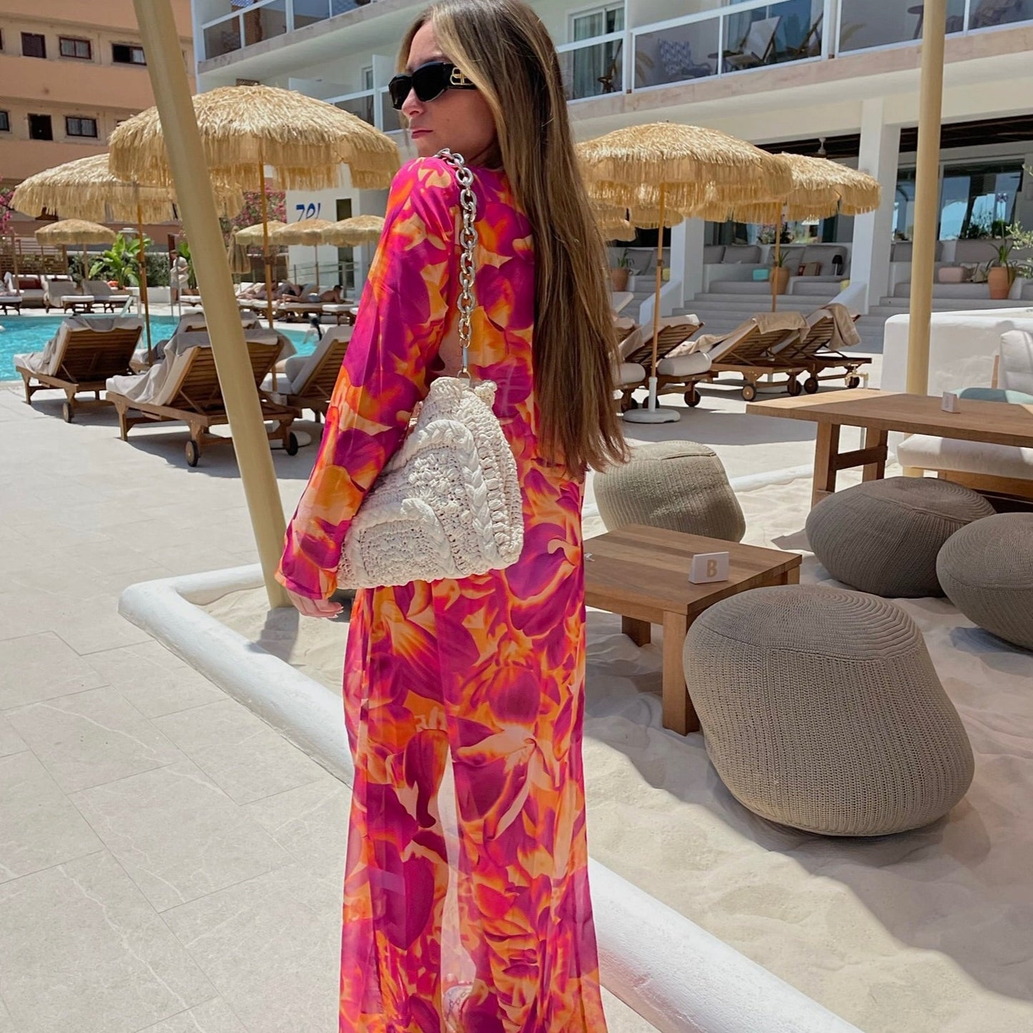 "Rhiannon" Kaftan in Sunset Pink