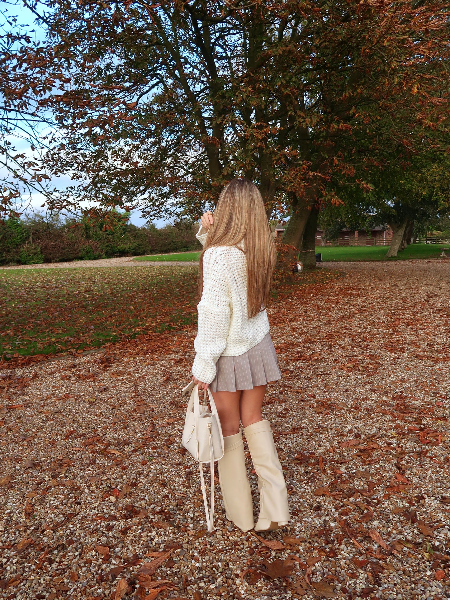 "Autumn" Soft Chunky Knit Roll Neck Jumper in Cream