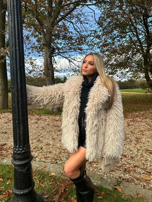 “Bailey” Faux Fur Mongolian Coat